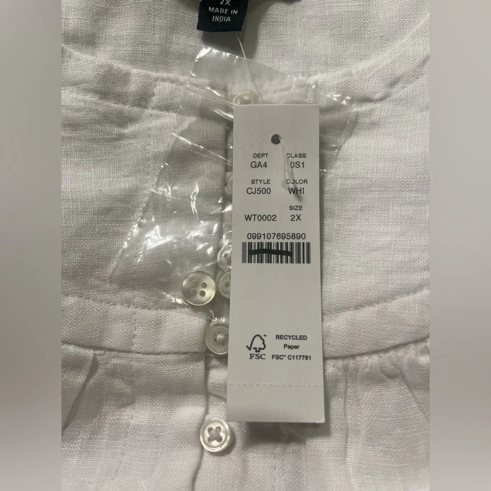 J.Crew Gathered popover dress in linen - Picture 8 of 9